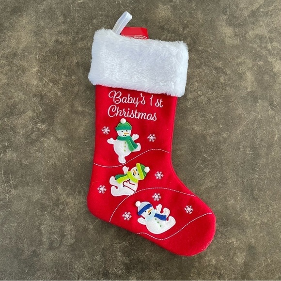 Holiday Home Christmas Stocking Baby's First Christmas 3D Snowman Xmas Gift - Picture 6 of 8